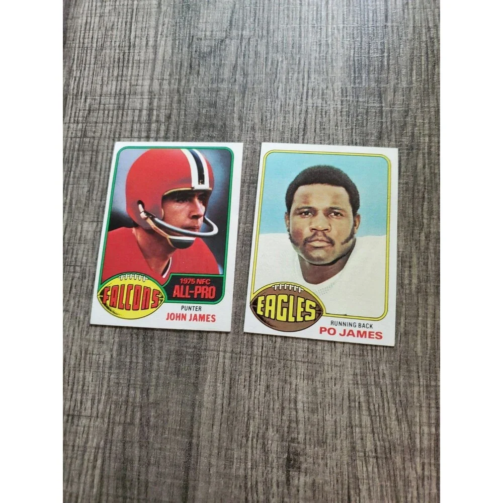 1976 Topps Football Vintage Lot - John James #240 Falcons & Po James #361 Eagles